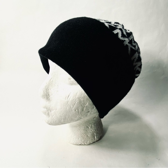 Michael Kors Knit Cuffed Beanie Foldover Hat Tan Brown Logo Pattern - Picture 11 of 11